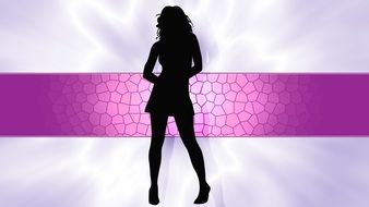 women purple background silhouette