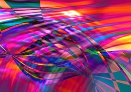 abstract pattern of colored wave lines