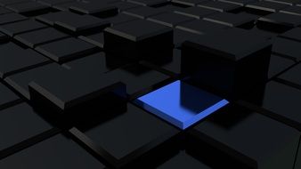 cube shadow 3d black blue