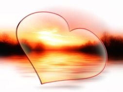 clouds sky lake water loop heart