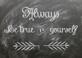 sentiment quote on the blackboard