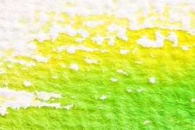 green and yellow paint on the wallpaper