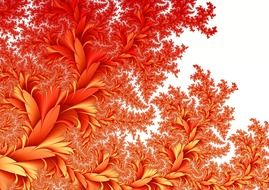 orange leaves on a white background