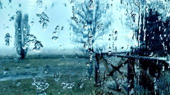 frost melting window glass rain