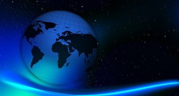 globe on the background of the universe
