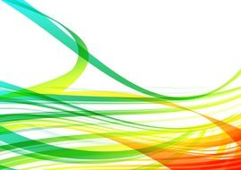 abstract pattern colorful lines wave white background