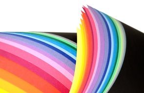 varicoloured sheets in a folder