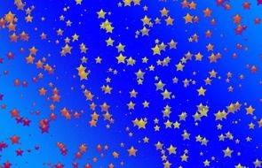 colorful stars on a blue background