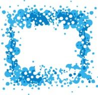 summer bubbles frame border blue