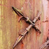 rusty door old iron ornament