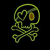 skull and crossbones light green