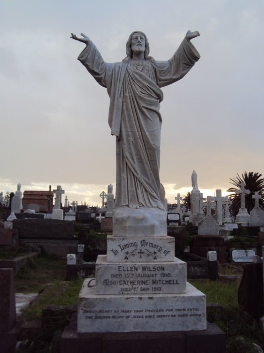 monument at the cemetery near the graves