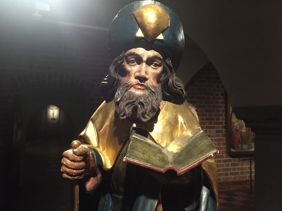 statue of the saint in the castle in Malbork, Poland