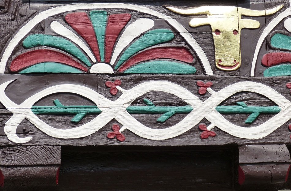 decorated truss of half-timbered house