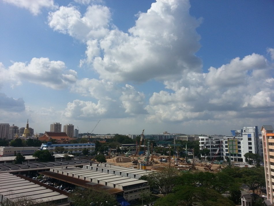construction on the background of the urban landscape