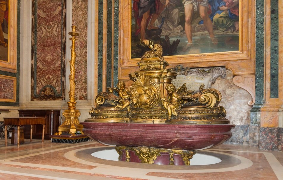 the baptismal font of St. Peter