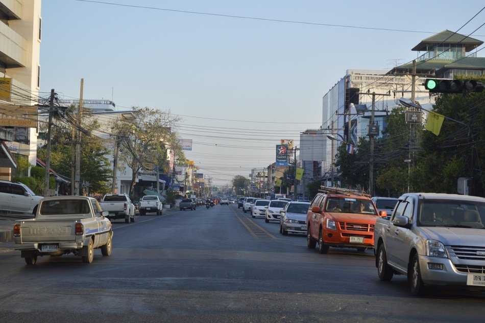 transport on a wide city street