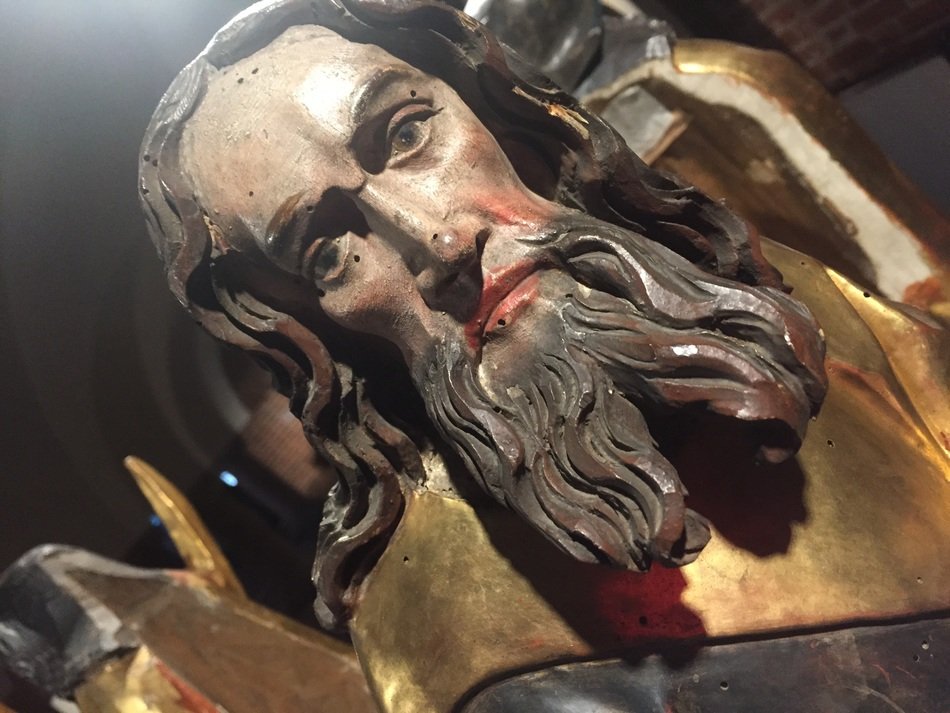 inclined statue of the saint in the castle in Malbork