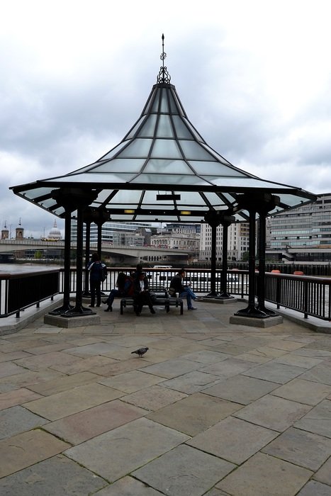 transparent gazebo on the waterfront in London