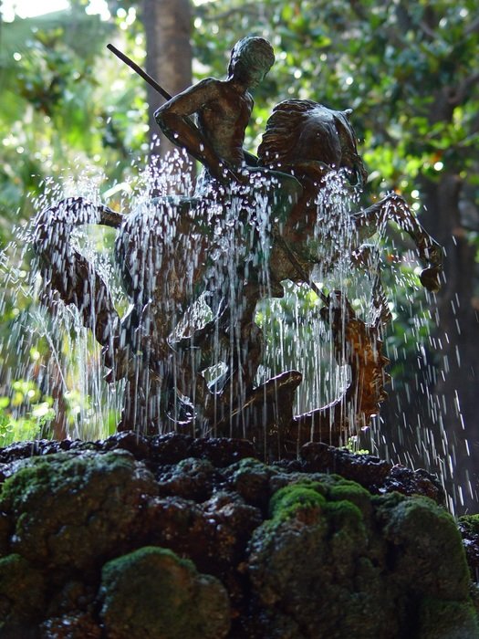Bronze sculpture in the garden