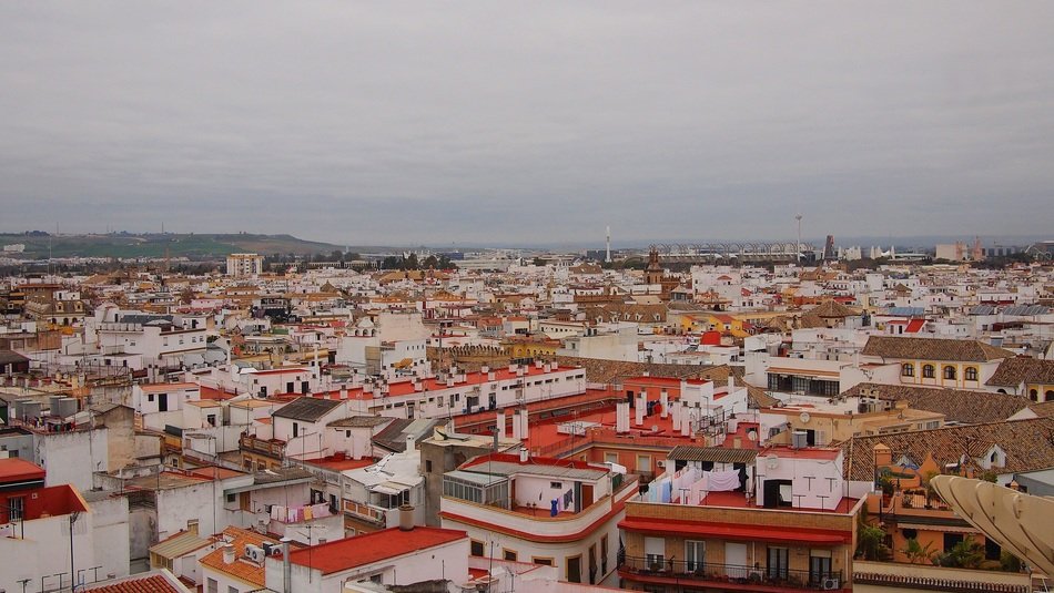 orange rooftops of the city on the Mediterranean