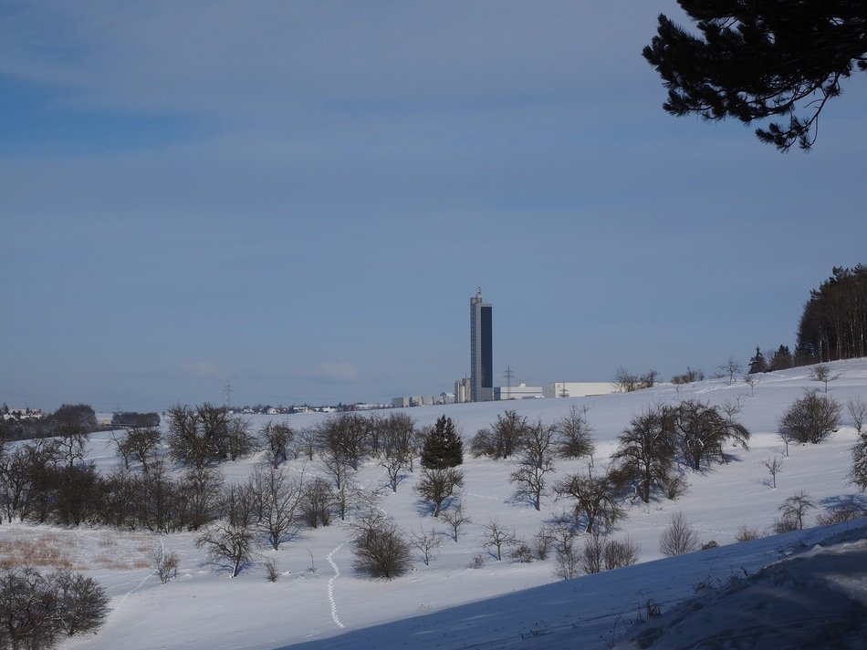 winter landscape of Tower in Ulm