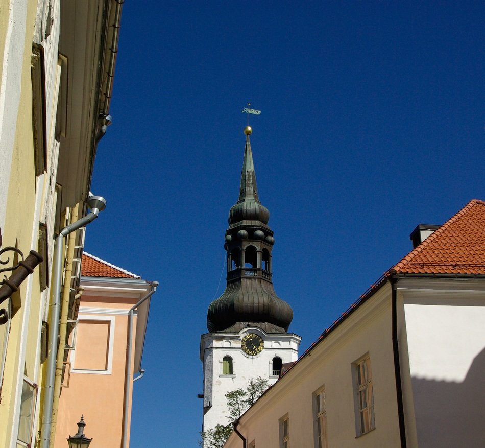 distant view of the dome with a spire in Tallinn