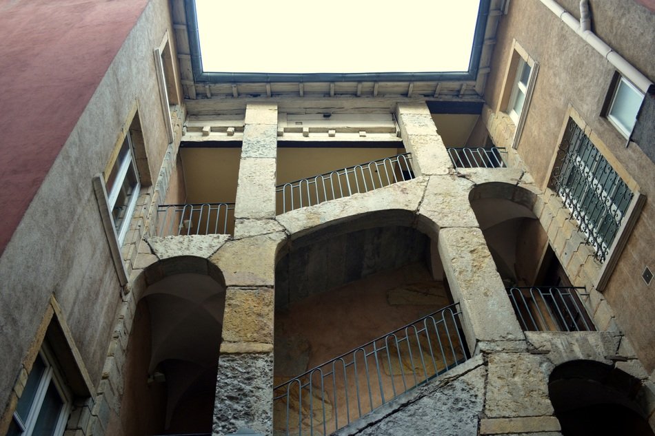 cortyard of an old house in lyon