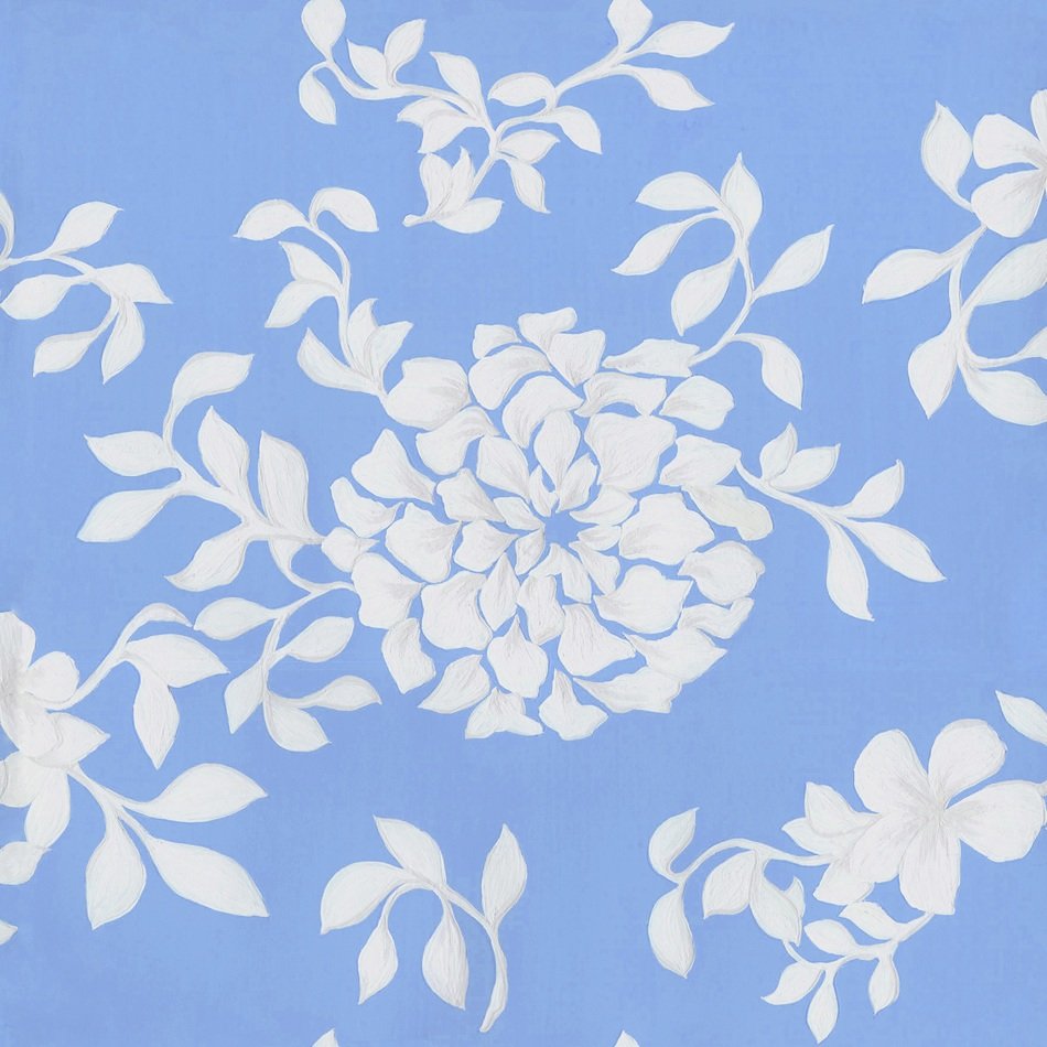 pattern flowers leaf blue