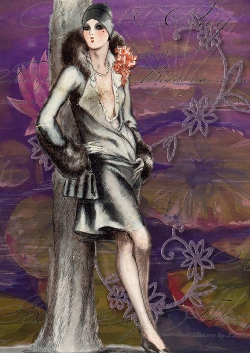 flapper purple vintage retro