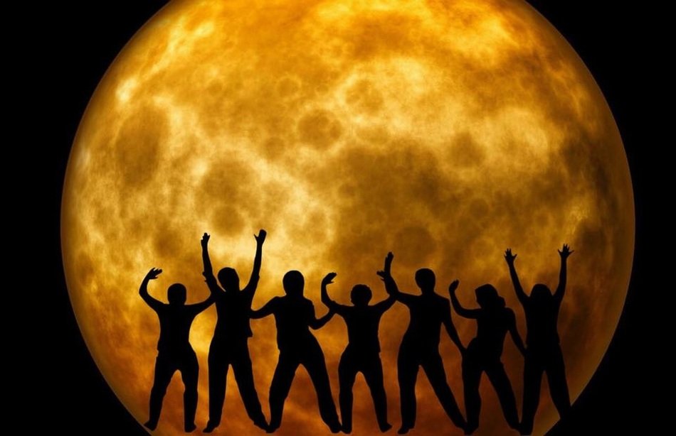 moon joy cheers fun happiness