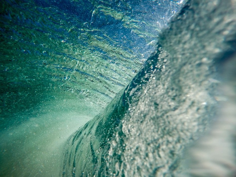 water wave inside tube foam