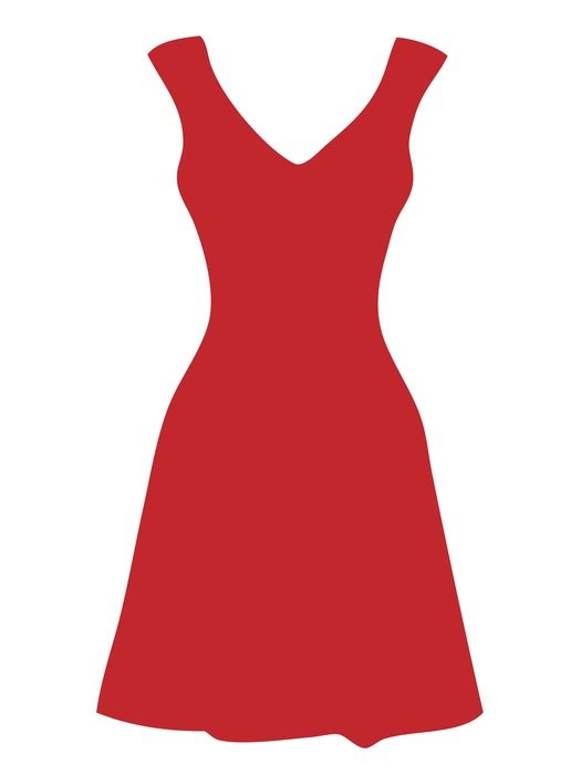 red dress on a white background