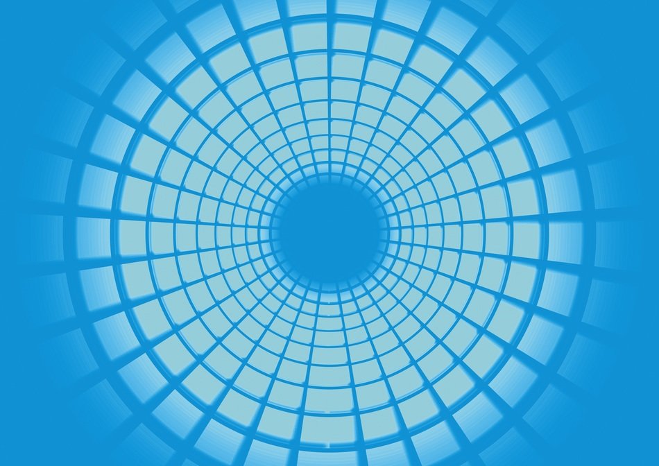 white blue rings on the blue background