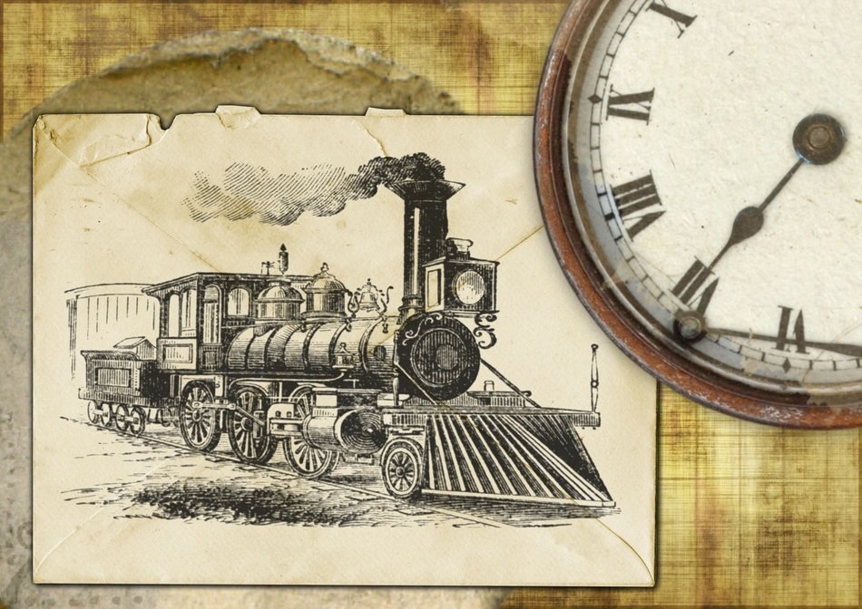 old vintage retro locomotive train