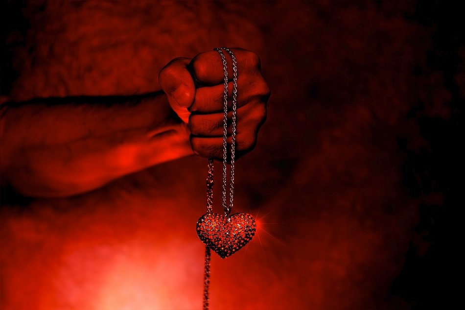 heart color background the devil