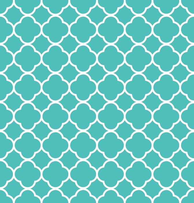 quatrefoil pattern teal green