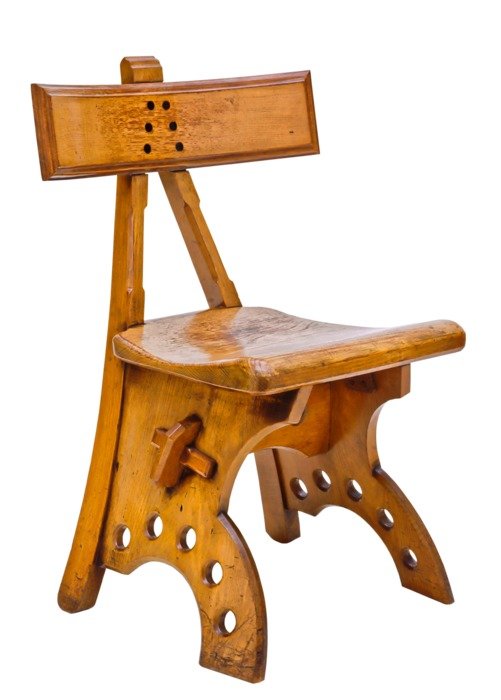 chair oak ebony inlay woodwork