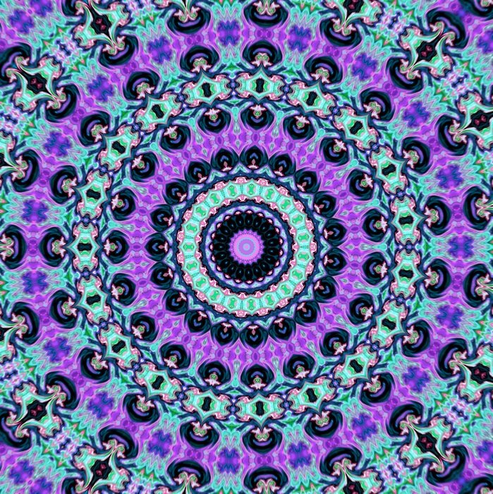 mandala blue purple kaleidoscope