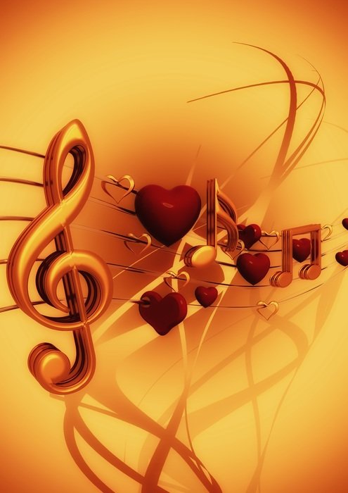 clef music love heart treble