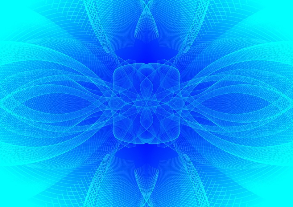 the movement of waves on a blue background