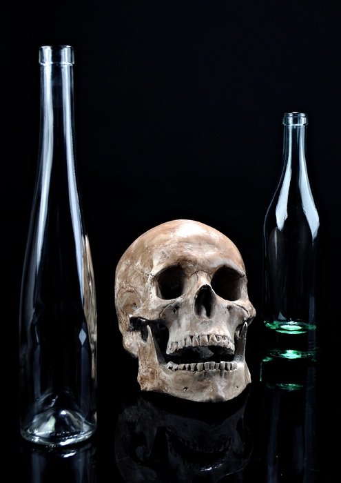 death skull glass simplicity dark
