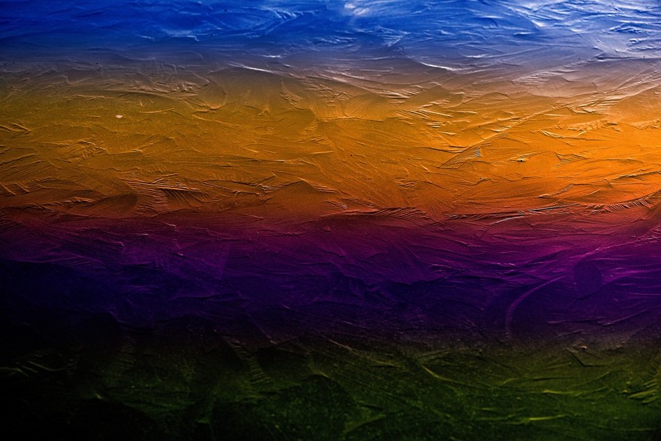 texture of colorful frozen water