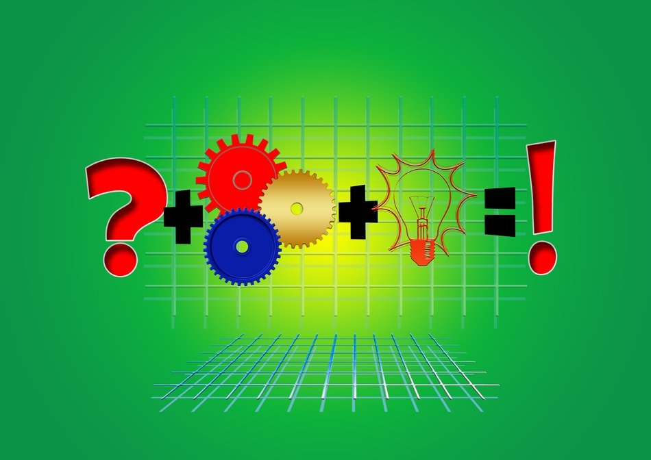 gears logo question mark light bulb