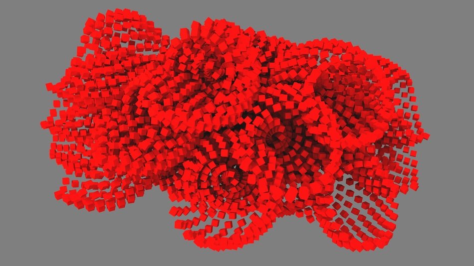 array cubes shape pattern red