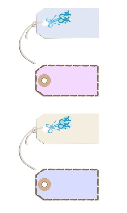 tags baby scrapbook soft blue