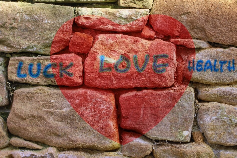 heart love luck bless you stone