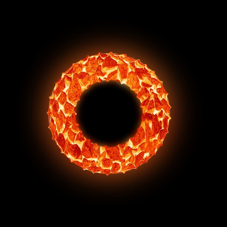 circle light fire flames round