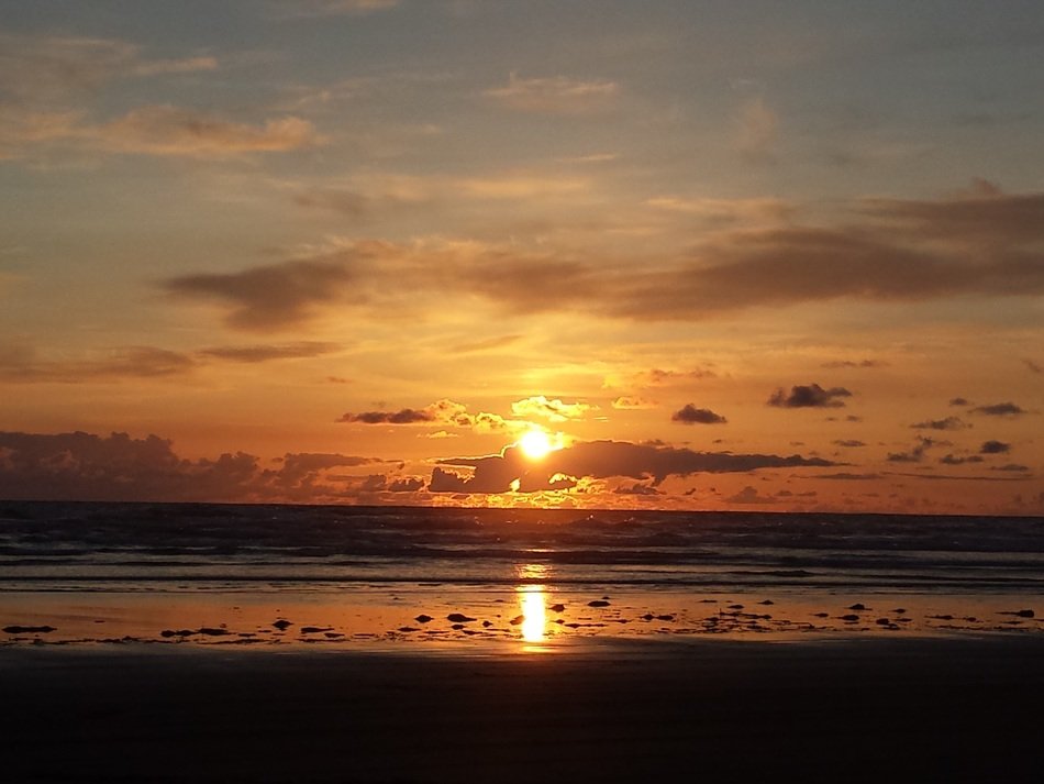 sunset sun ocean beach
