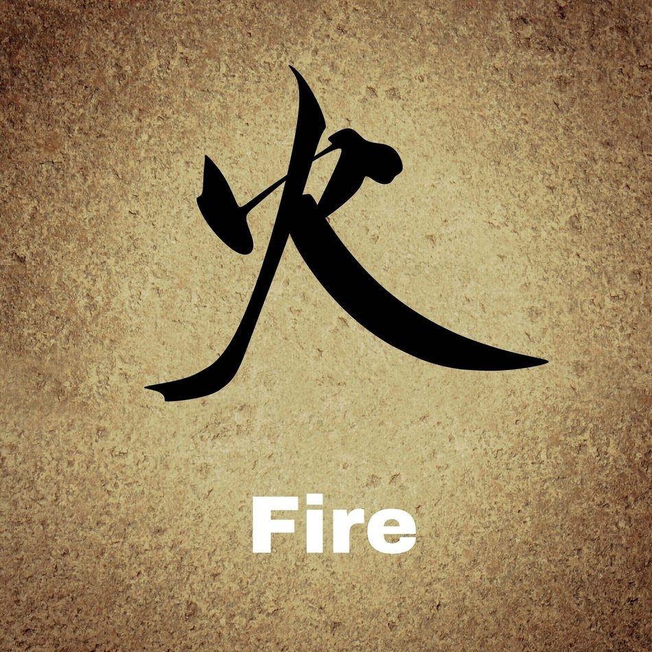 chinese characters background fire